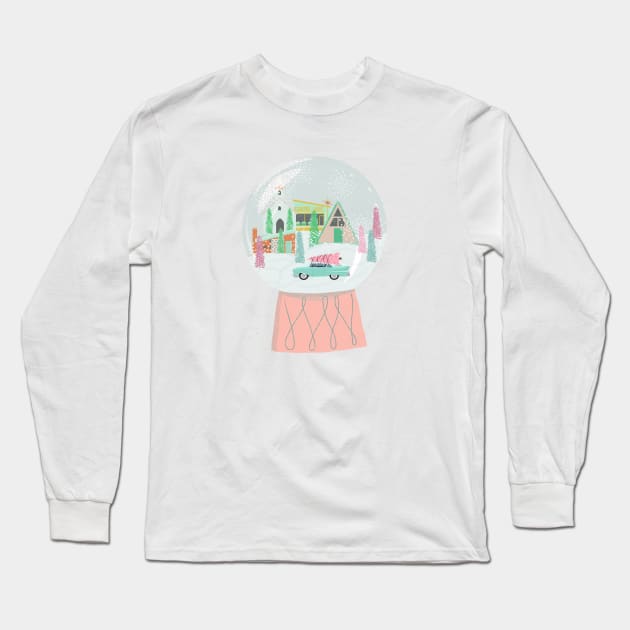 Mod Snow Globe Long Sleeve T-Shirt by jenblove